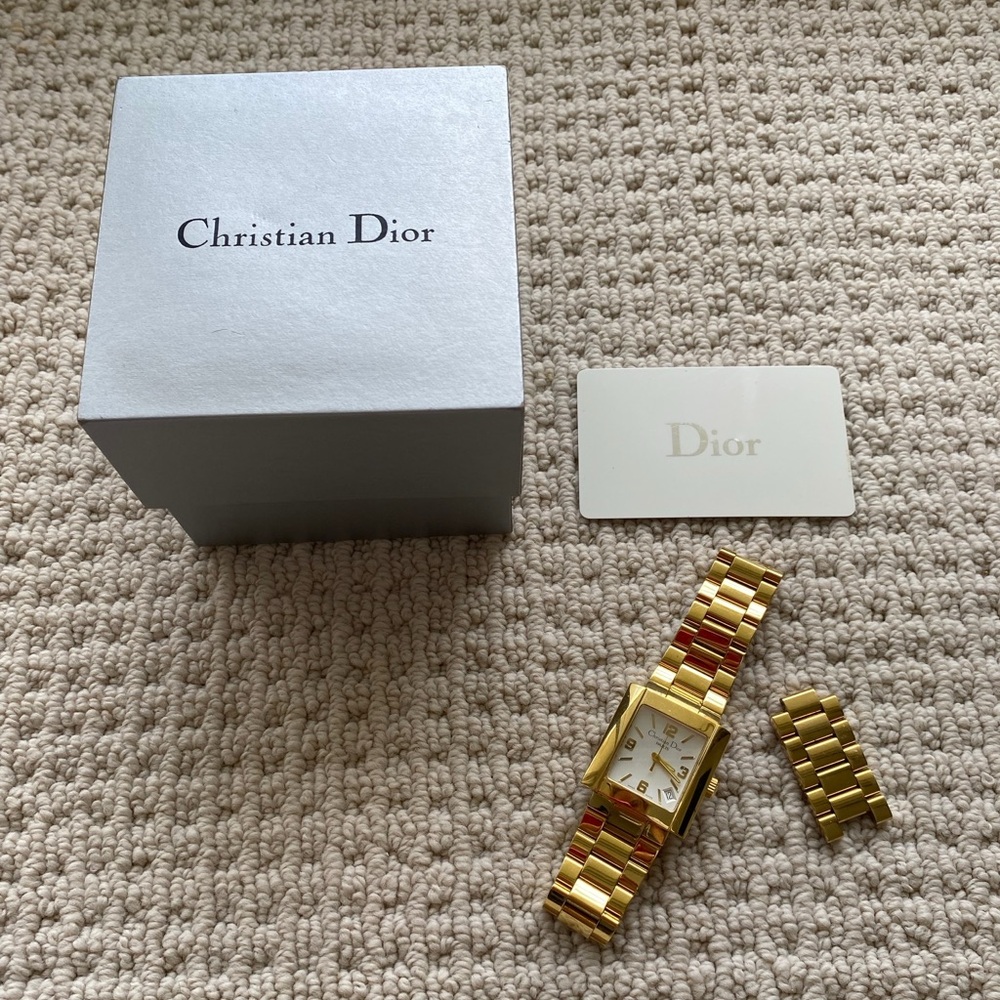 Authentic Christian Dior Gold Watch